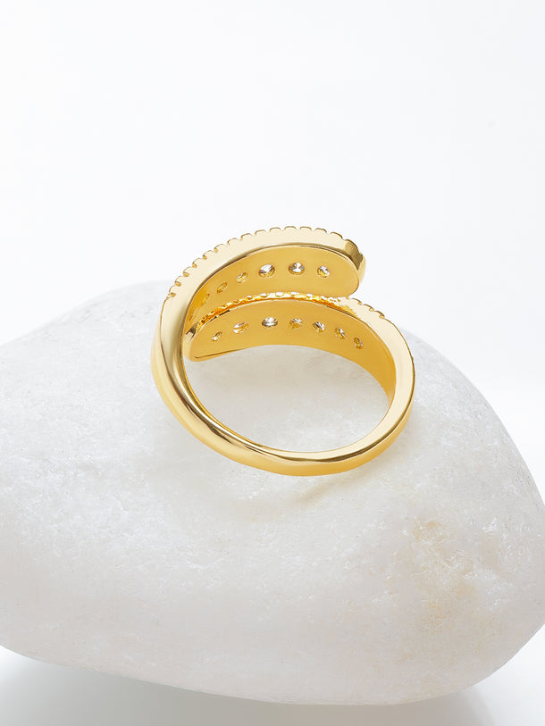 American Diamond Zirconia Gold Ring