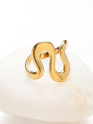 Snake Motif Gold Toned Statement Ring