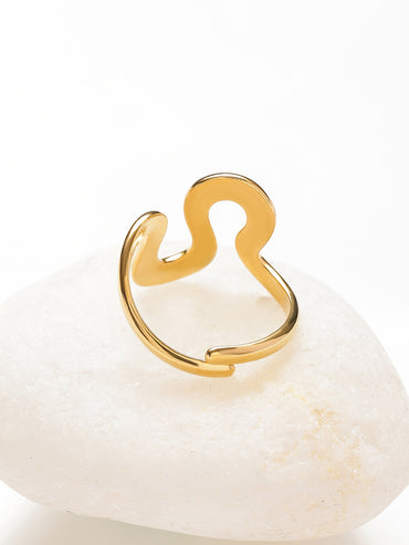 Snake Motif Gold Toned Statement Ring