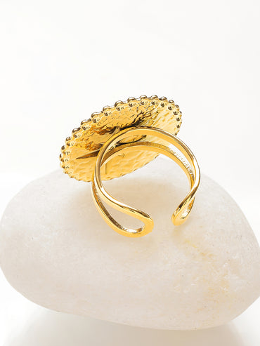 Starburst Motif Gold Statement Ring