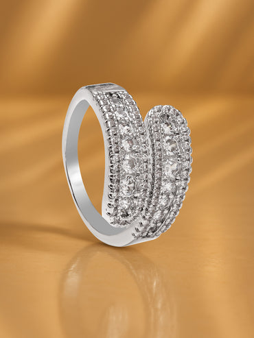 Dual-Band American Diamond Zirconia Ring
