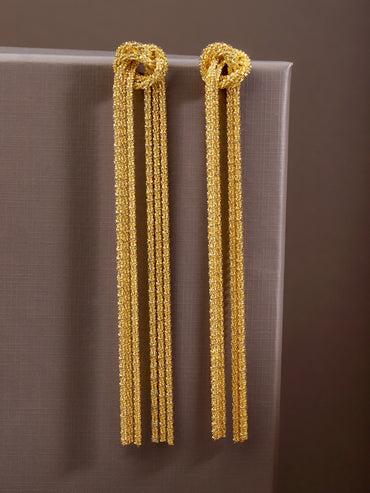 Polished Knot Design Chain Earrings