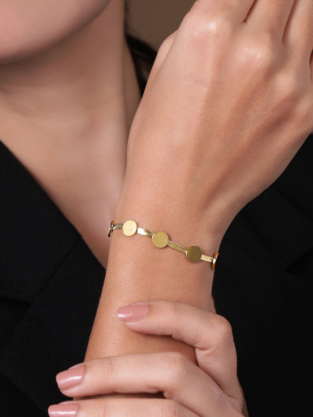 Rubans 18K Gold Plated Stainless Steel Tarnish-Free Waterproof Minimal Demi-Fine Bracelet
