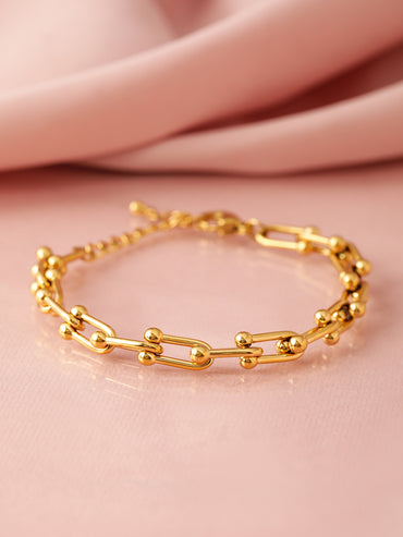 18K Gold-Plated Stainless Steel Tarnish-Free Waterproof Link Bracelet