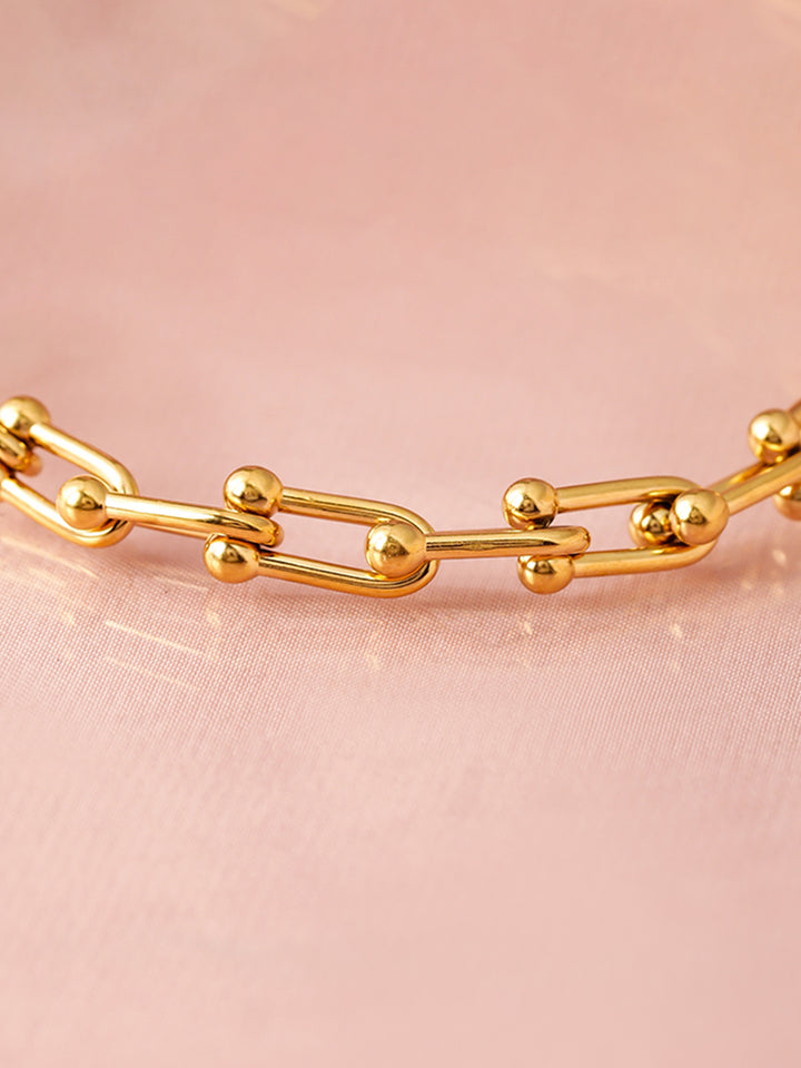 18K Gold-Plated Stainless Steel Tarnish-Free Waterproof Link Bracelet