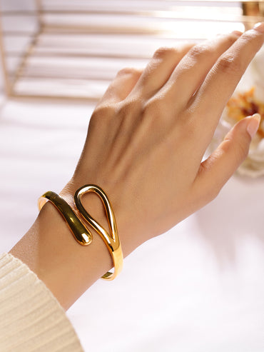 Rubans 18K Gold Plated Stainless Steel Tarnish-Free Waterproof Bold Statement Bracelet