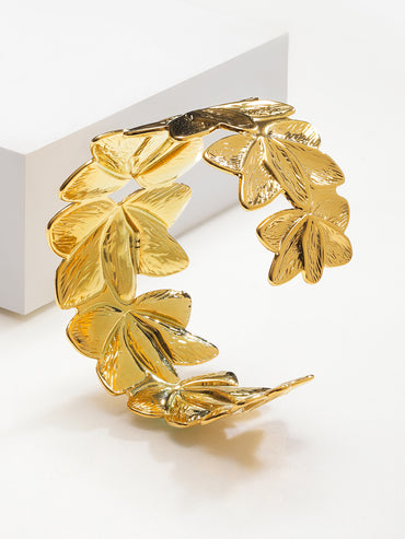 Gold Toned Petal Motif Bracelet