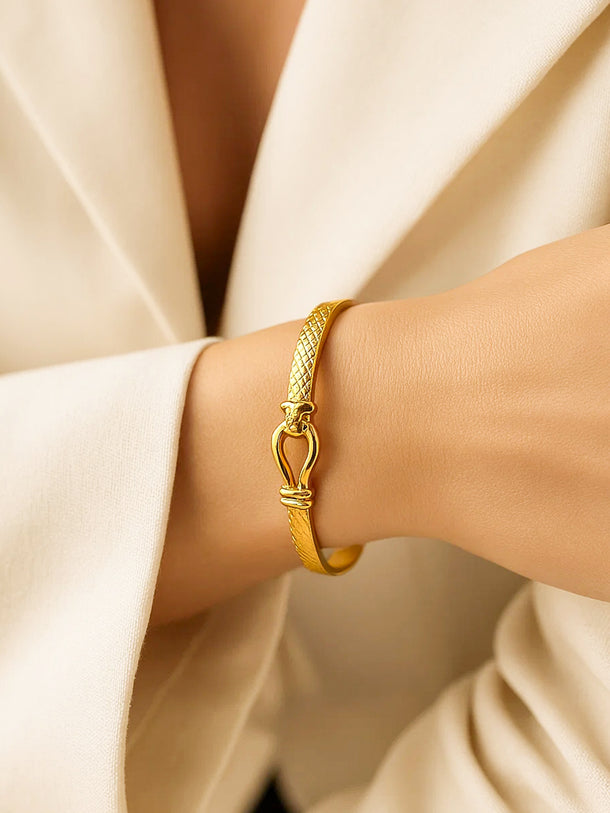 Gold Textured Bracelet