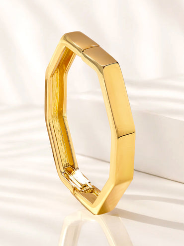 Golden Geometric Design Bracelet