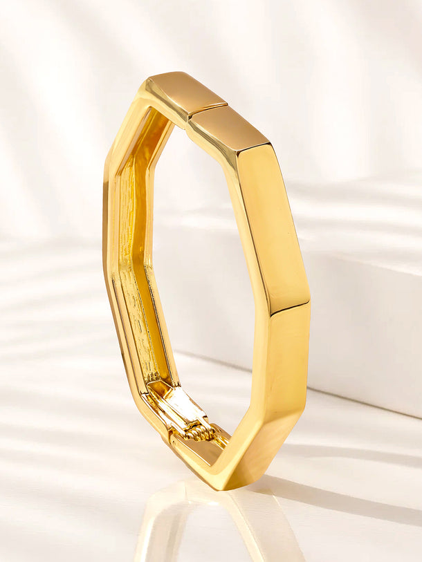 Golden Geometric Design Bracelet