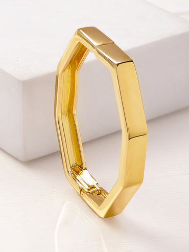 Golden Geometric Design Bracelet
