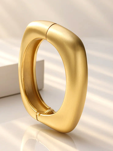 Geometric Gold Toned Bold Modern Bracelet