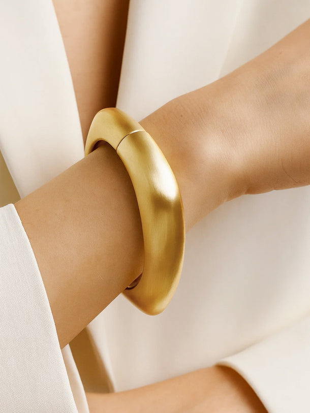 Geometric Gold Toned Bold Modern Bracelet