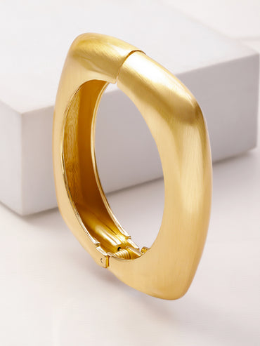 Geometric Gold Toned Bold Modern Bracelet