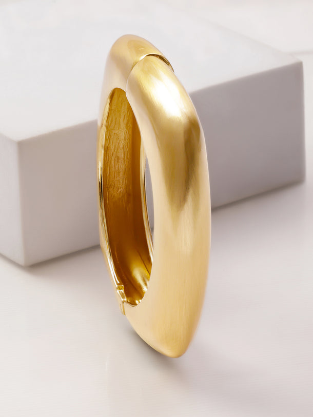 Geometric Gold Toned Bold Modern Bracelet