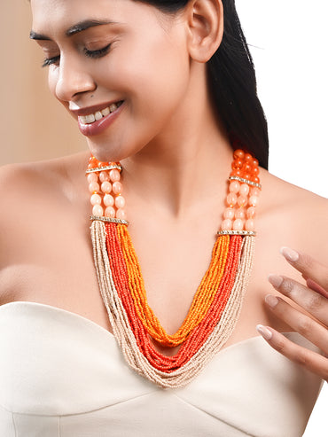 Summer Glow Multicolour Layered Bead Necklace