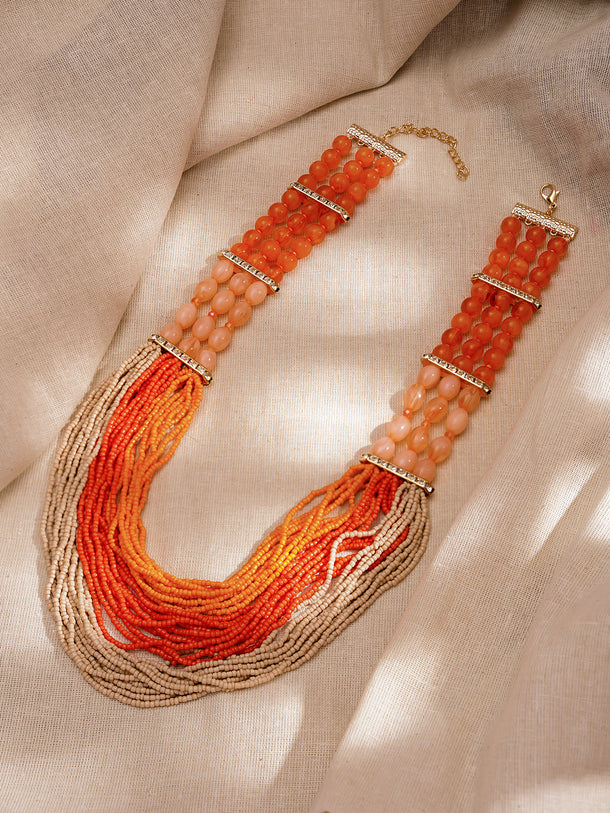 Summer Glow Multicolour Layered Bead Necklace