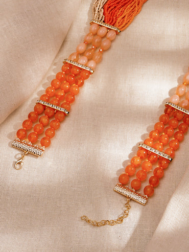 Summer Glow Multicolour Layered Bead Necklace