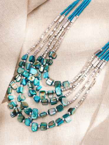 Ocean Glow Layered Beads Necklace
