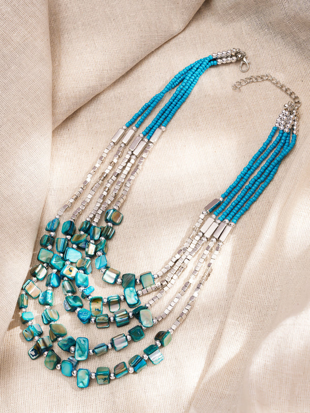Ocean Glow Layered Beads Necklace