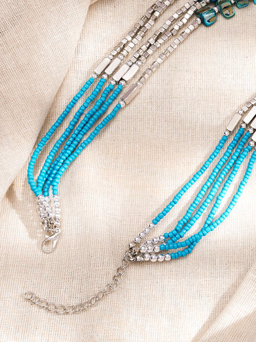 Ocean Glow Layered Beads Necklace