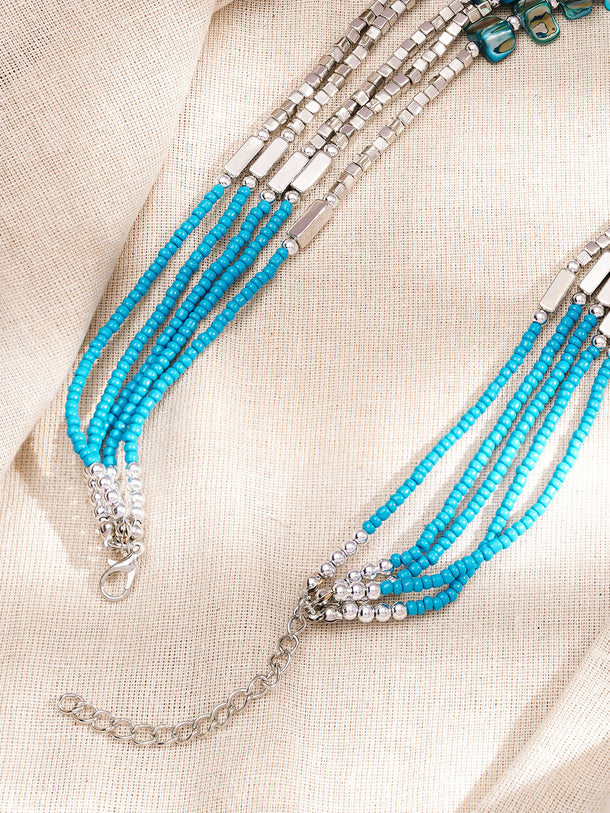 Ocean Glow Layered Beads Necklace