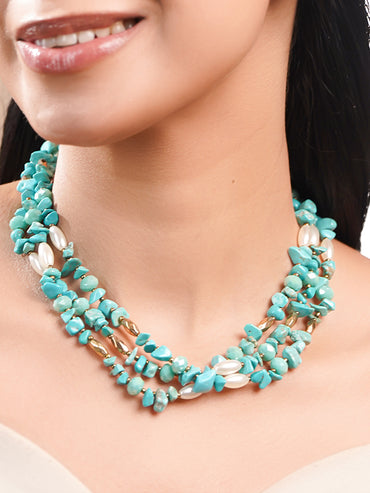 Turquoise Tide Multilayer Beaded Necklace