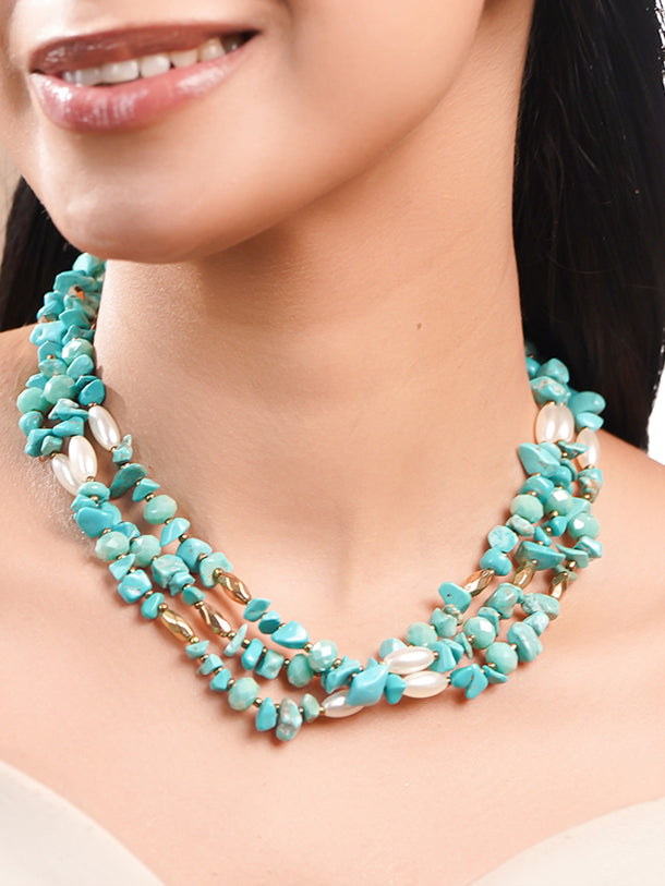 Turquoise Tide Multilayer Beaded Necklace
