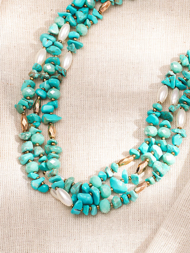 Turquoise Tide Multilayer Beaded Necklace