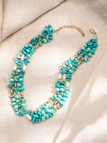 Turquoise Tide Multilayer Beaded Necklace