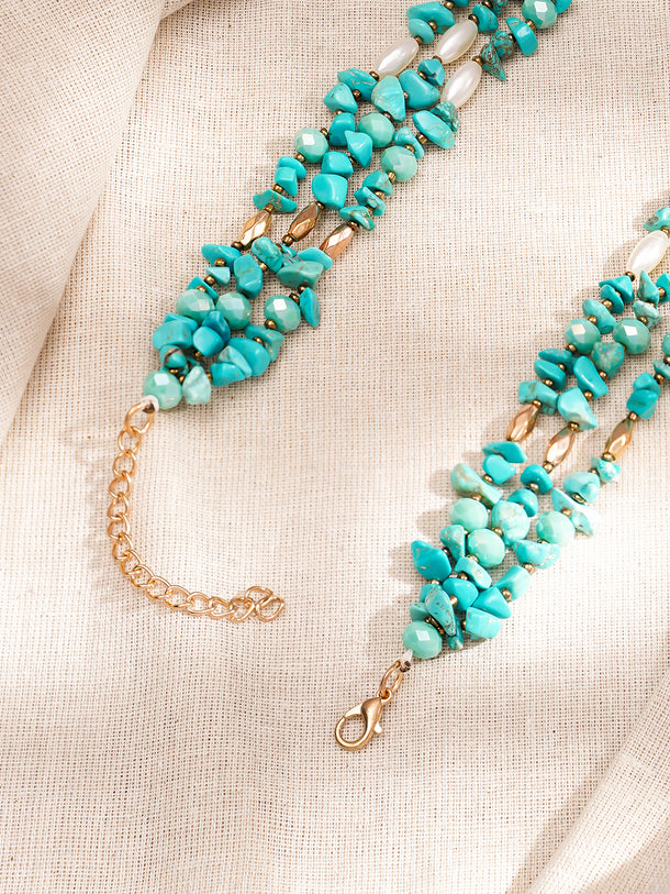 Turquoise Tide Multilayer Beaded Necklace