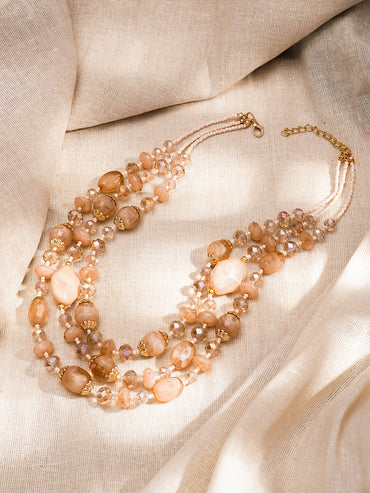 Champagne Glow Multilayer Beaded Necklace