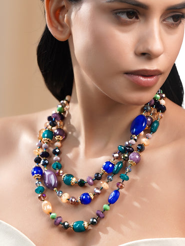 Multicolour Festival Glow Beaded Necklace
