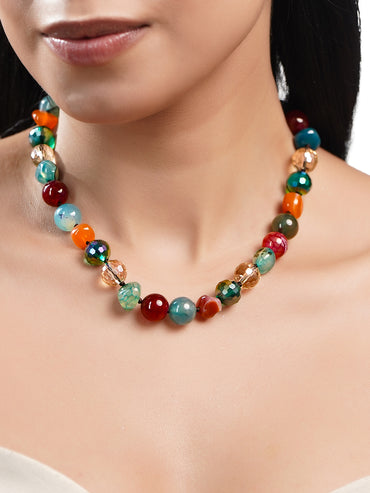 Playful Pop Multicolour Trendy Bead Necklace