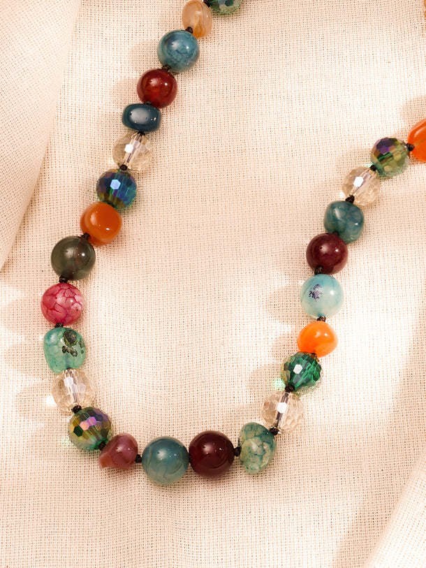 Playful Pop Multicolour Trendy Bead Necklace