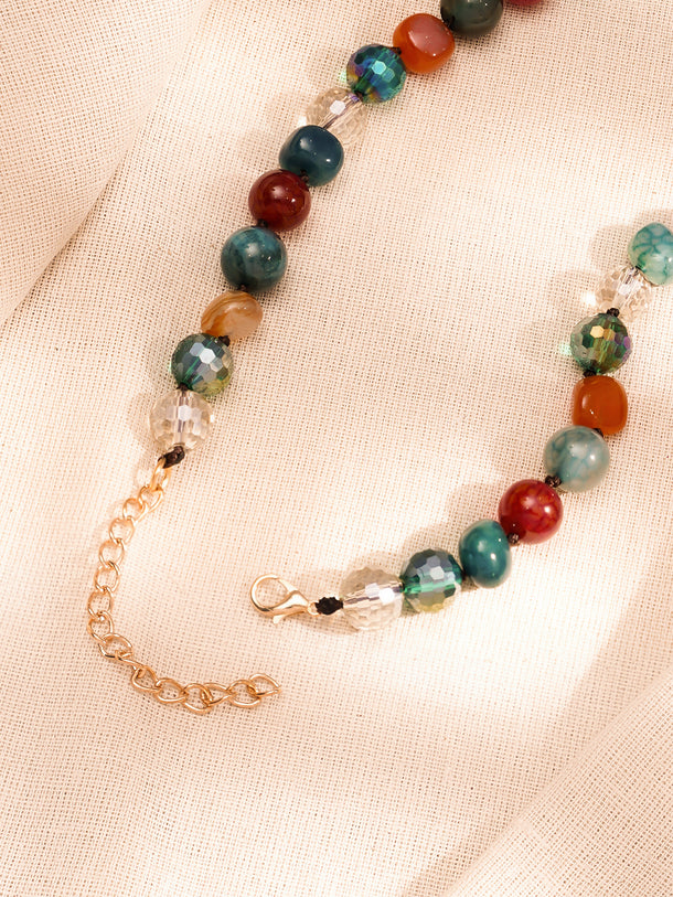 Playful Pop Multicolour Trendy Bead Necklace