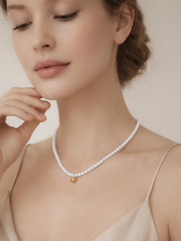 Demi Fine 18K Gold Plated Pearl Beaded Chain Necklace | Anti Tarnish