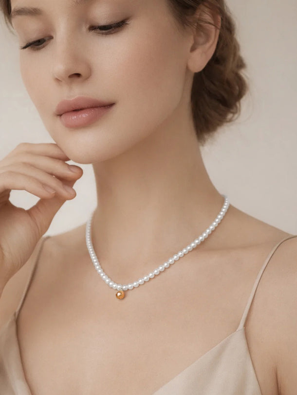 Demi Fine 18K Gold Plated Pearl Beaded Chain Necklace | Anti Tarnish