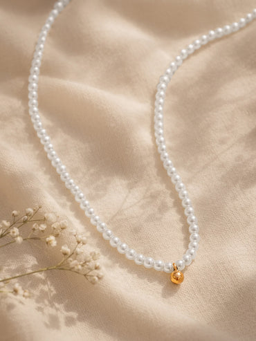 Demi Fine 18K Gold Plated Pearl Beaded Chain Necklace | Anti Tarnish