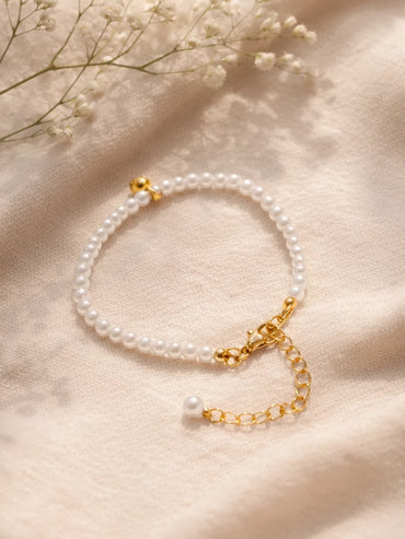 Demi Fine 18K Gold Plated Pearl Beaded Bracelet | Anti Tarnish