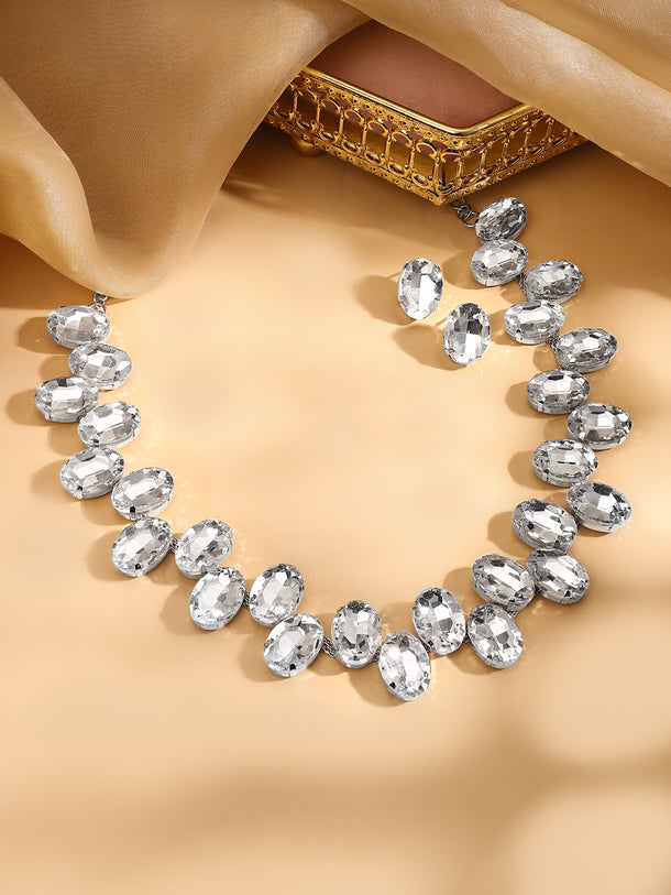 Waves of Wisdom White Crystal necklace set