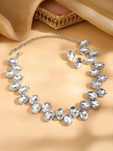 Waves of Wisdom White Crystal necklace set