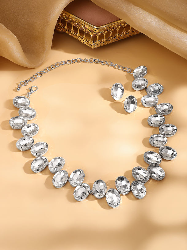Waves of Wisdom White Crystal necklace set