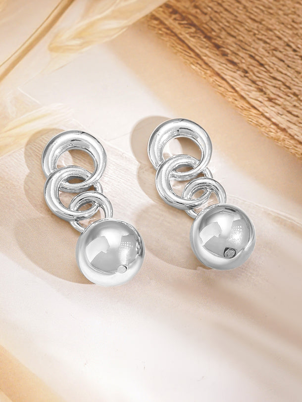 Gold & Rhodium Plated two distinct styles of textured metallic earrings