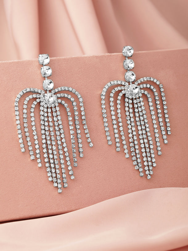 American Diamond Zirconia Fringe Dangler Earrings