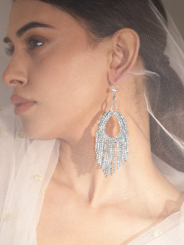 Shimmerfall Crystal Draped Dangler Earrings
