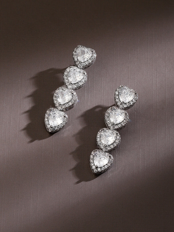 Chain of Love American Diamond Zirconia Earrings