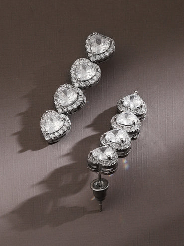 Chain of Love American Diamond Zirconia Earrings