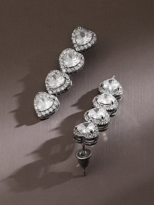 Chain of Love American Diamond Zirconia Earrings