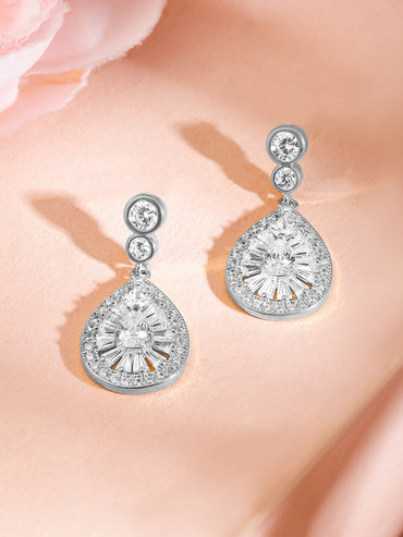 Whispers of Crystals Teardrop Earrings